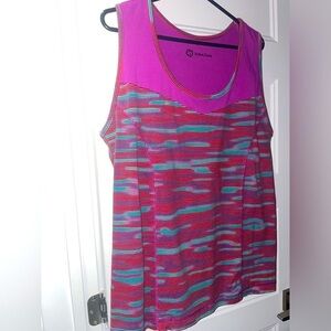 EUC Active Zone colorful racerback tank top for women 1X